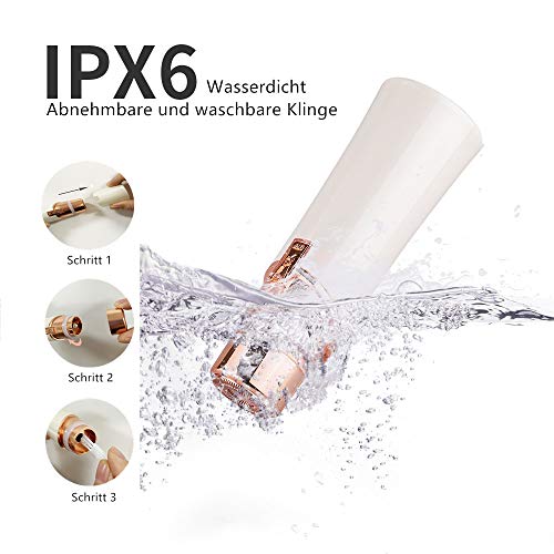 CHIRISEN Depiladora Facial Mujer Mojado y seco Depiladora Mujer, Afeitadora Mujer Sin dolor perfecta para cara, pierna, mano, línea de bikini, axilas, con luz LED