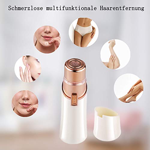 CHIRISEN Depiladora Facial Mujer Mojado y seco Depiladora Mujer, Afeitadora Mujer Sin dolor perfecta para cara, pierna, mano, línea de bikini, axilas, con luz LED