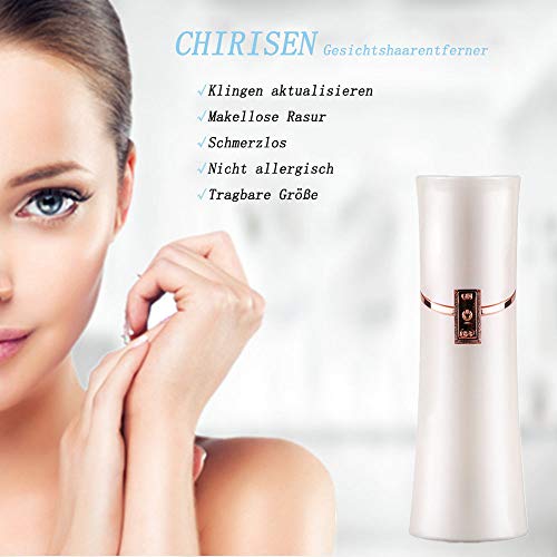 CHIRISEN Depiladora Facial Mujer Mojado y seco Depiladora Mujer, Afeitadora Mujer Sin dolor perfecta para cara, pierna, mano, línea de bikini, axilas, con luz LED