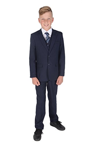 Cinda 5 Piezas Azul a Cuadros niño Traje niños Boda Traje Oscuro 11-12 años