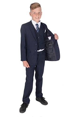 Cinda 5 Piezas Azul a Cuadros niño Traje niños Boda Traje Oscuro 11-12 años