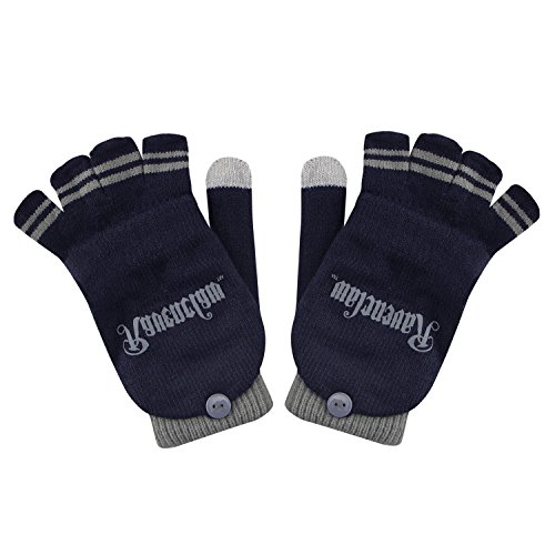 Cinereplicas - Harry Potter - Guantes - Mitones Removibles - Mitones de Pantalla táctil - Licencia Oficial - Casa Ravenclaw - Azul y Gris