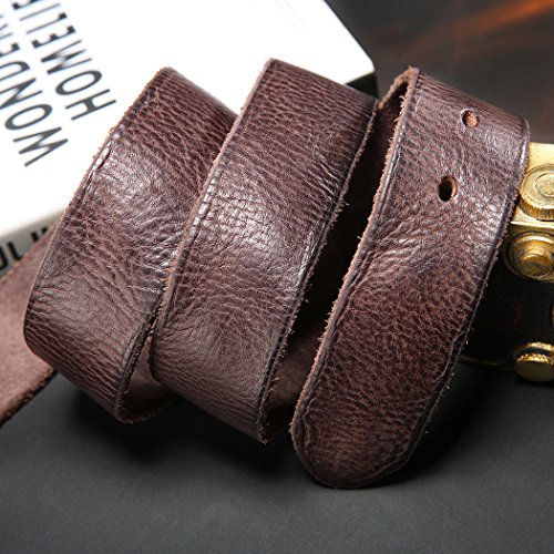 Cinturón de cuero HZHY para hombre, con hebilla antiarañazos, ideal para usar con vestimenta informal, vaqueros y ropa de trabajo, hombre, Type 1-2, 105cm ( Waist 30''- 35'' )