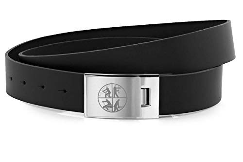 Cinturón de piel para bomberos con la firma alemana alemana de bomberos, 115 x 4 x 115 cm, color negro