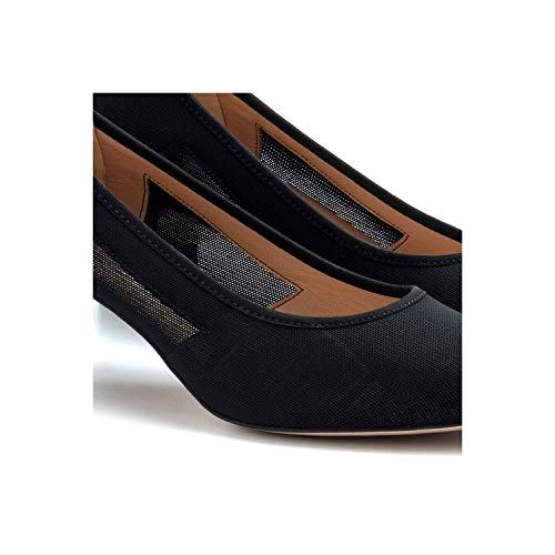 CINZIA VALLE - Black Net Fabric Cinzia Valle 8262 Heeled Pump - 8262RETINO Nero - 40