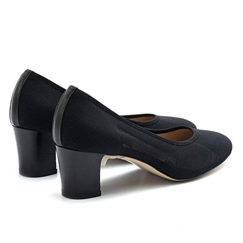 CINZIA VALLE - Black Net Fabric Cinzia Valle 8262 Heeled Pump - 8262RETINO Nero - 40