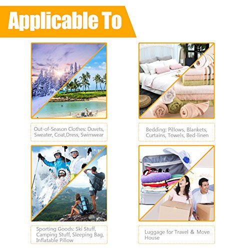CITÉTOILE Bolsas de Almacenaje al Vaci?o 5 Pieza (50 x 70 cm) Almacenamiento Comprimido Vacío Reutilizables para la Ropa, Edredones, Ropa de Cama, Viajar con Equipaje de Mano Libre Sello Doble