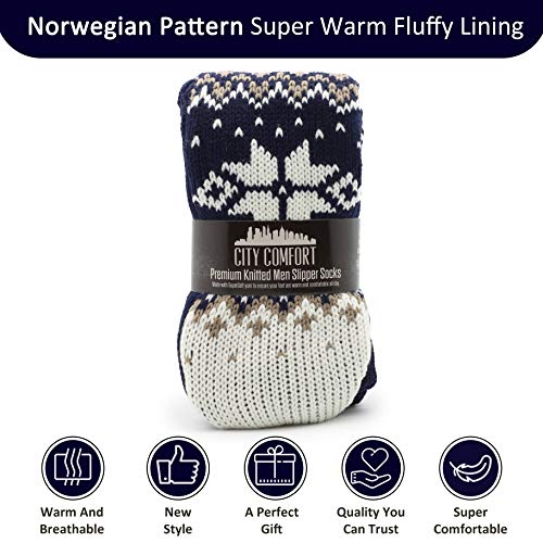 CityComfort Calcetines Para Estar Por Casa Hombre | Calcetines Calentitos Hombre | Par De Calcetines Hombre De Calidad | Calcetines Con Suela Antideslizante | Calcetines Gorditos Hombre 37-41