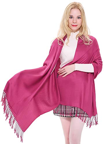 CJ Apparel Rosa Fucsia Diseño Sólido Color Chal Pashmina Abrigo de la Bufanda de la Estola NUEVO