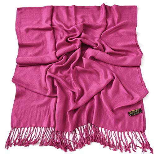 CJ Apparel Rosa Fucsia Diseño Sólido Color Chal Pashmina Abrigo de la Bufanda de la Estola NUEVO