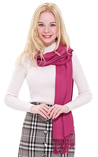CJ Apparel Rosa Fucsia Diseño Sólido Color Chal Pashmina Abrigo de la Bufanda de la Estola NUEVO