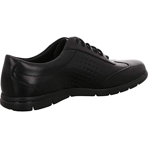 Clarks Vennor Vibe, Zapatos de Cordones Derby para Hombre, Negro (Black Leather-), 42 EU