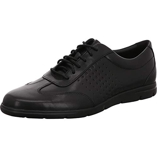 Clarks Vennor Vibe, Zapatos de Cordones Derby para Hombre, Negro (Black Leather-), 42 EU