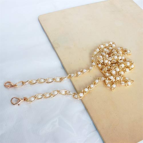 Clásico Nueva correa de perlas para bolsas Accesorios de bolsos Monedero Monedas de cinturón lindo Cadena de cuentas Tote Piezas de las mujeres para monedero bolso de mano cartera ( Color : Gold )