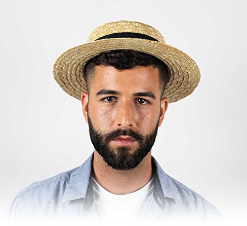 Classic Italy - Sombrero Gondolero Canotier Canotier - Talla 58 cm - Naturel
