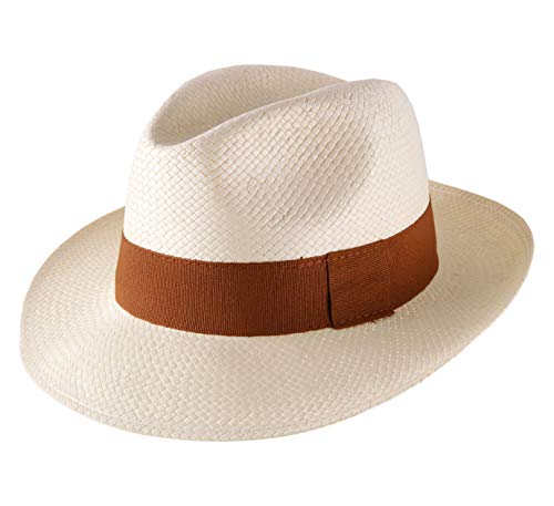 Classic Italy - Sombrero panamá Classic Paja Large - Talla 59 cm - Creme-Marron