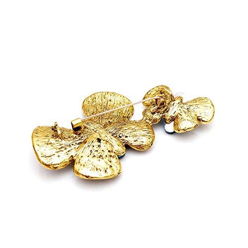 CLEARNICE Broches De Mariposa De Diamantes De Imitación Grandes para Mujeres Nuevo Diseño De Otoño Insecto Pines Vintage Abrigo Joyería