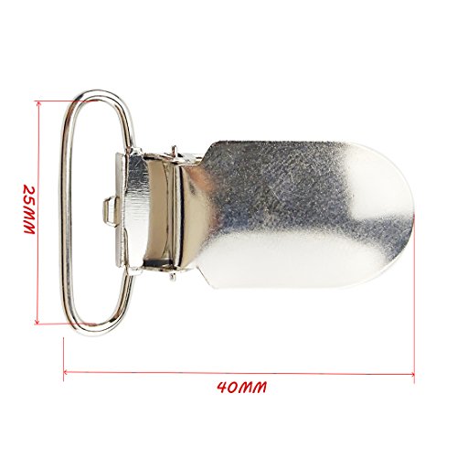 Clips de tirantes de metal con inserciones redondas, ideales para chupetes, clips de babero o soporte de juguetes (20)