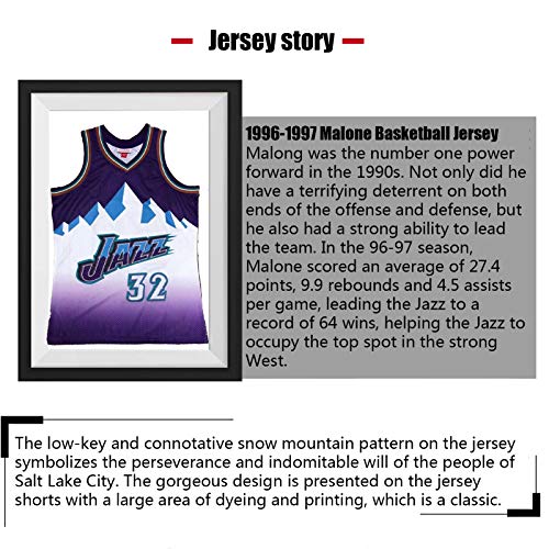 CLKJ Jazz # 32 Karl Malone 1996-1997 - Camiseta de baloncesto retro para hombre, sin mangas, secado rápido, transpirable, de malla, color morado, XL