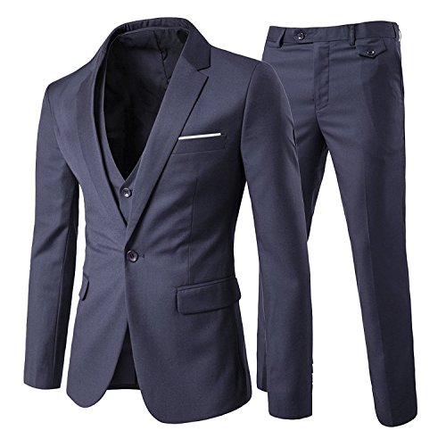 Cloud Style Traje ceñido para hombre, moderna chaqueta de un botón gris S