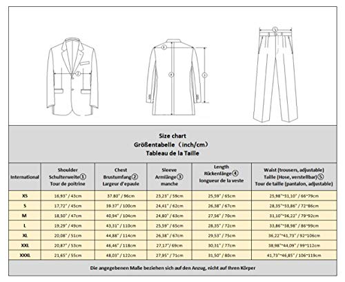 Cloud Style Traje ceñido para hombre, moderna chaqueta de un botón gris S