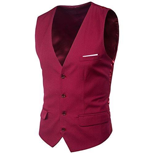 Cloud Style Traje ceñido para hombre, moderna chaqueta de un botón rojo intenso M
