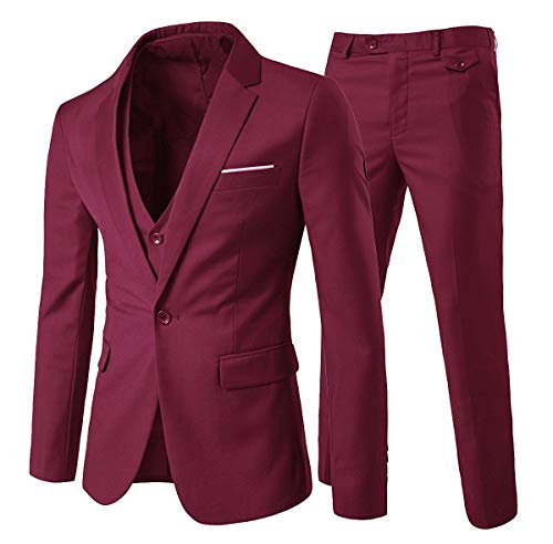 Cloud Style Traje ceñido para hombre, moderna chaqueta de un botón rojo intenso M