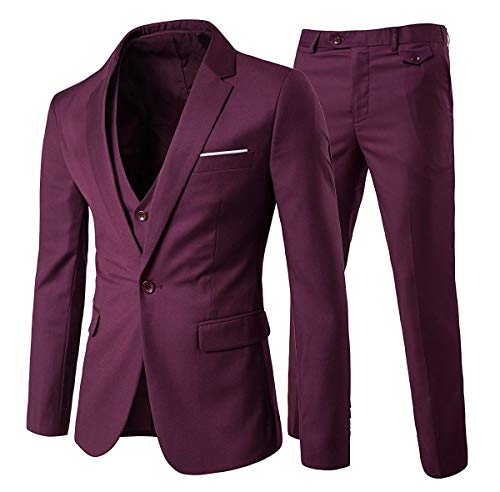 Cloud Style Traje ceñido para hombre, moderna chaqueta de un botón rojo M