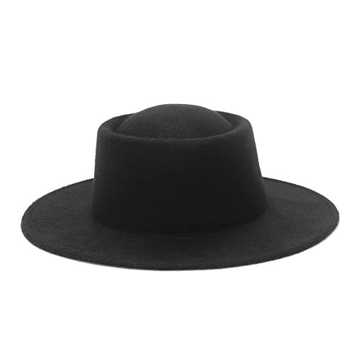 Cloudkids Vintage Pork Pie Sombrero de Fieltro ala Ancha Mujer/Hombre - Fedora Verano/Invierno - Sombreros de Vestir Unisex Elegante 57CM