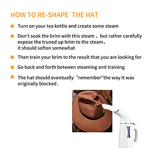 Cloudkids Vintage Pork Pie Sombrero de Fieltro ala Ancha Mujer/Hombre - Fedora Verano/Invierno - Sombreros de Vestir Unisex Elegante 57CM