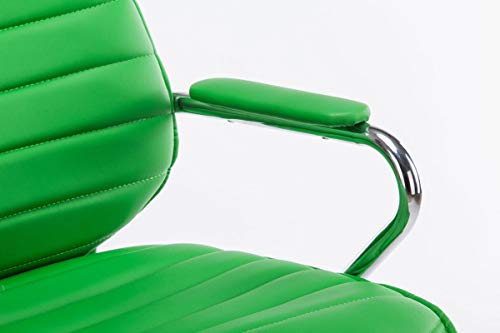 CLP Silla De Oficina Rako Tapizada En Simil Cuero & Base con Ruedas I Silla Ejecutiva Altura Regulable & Giratoria, Color:Verde Claro