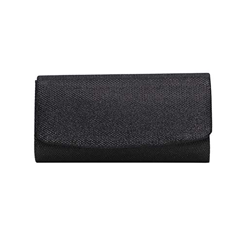 Clutch Bolso De Embrague Señoras Mujer Monedero Moda Dama Señora Fiesta Bola Banquete Cena Boda Hombro Crossbody Bolso De Noche Cadena Desmontable,black,L