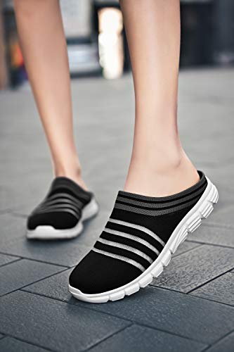 CLYCTIP Zapatillas deportivas de mujer Calcetines Zapatillas Deportes Caminar Gimnasio Running Zapatillas Elástic, color Negro, talla 38 EU