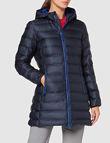 CMP Abrigo de plumas para mujer, color negro, azul, talla 40