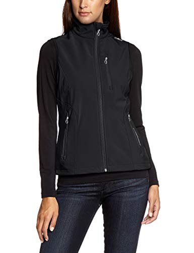 CMP - Chaleco para mujer, tejido Softshell, todo el año, mujer, color Negro - Negro, tamaño 54 [DE 52]