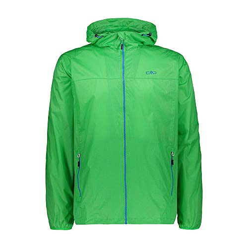 CMP Regenjacke mit Karomuster und Fester Kapuze Chaqueta De Lluvia Packable, Hombre, Grass, XL
