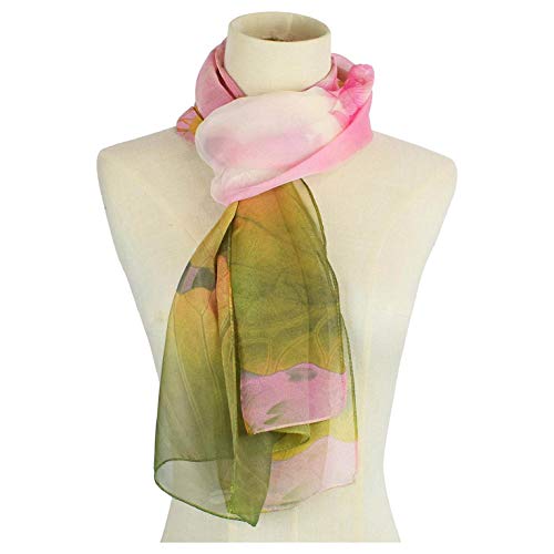 CMTOP Fular De Mujer Bufanda De Seda Diseño Retro Elegante Pañuelo cuello Estola Multicolor