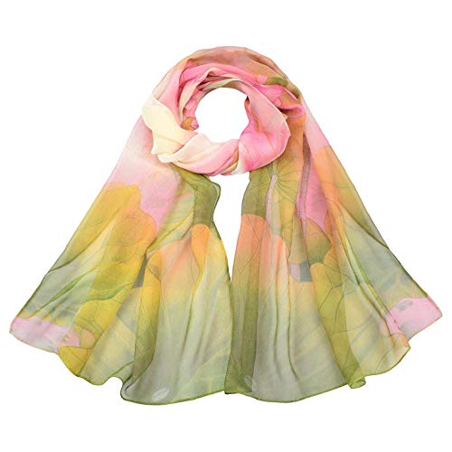 CMTOP Fular De Mujer Bufanda De Seda Diseño Retro Elegante Pañuelo cuello Estola Multicolor