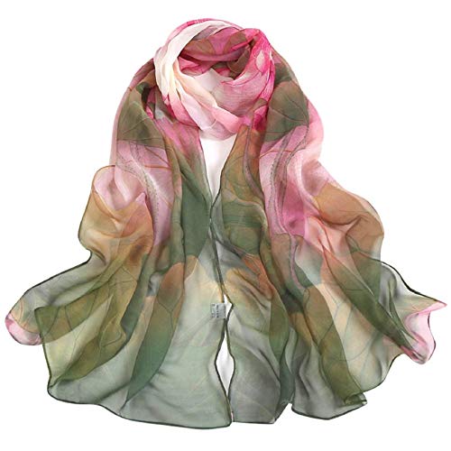 CMTOP Fular De Mujer Bufanda De Seda Diseño Retro Elegante Pañuelo cuello Estola Multicolor