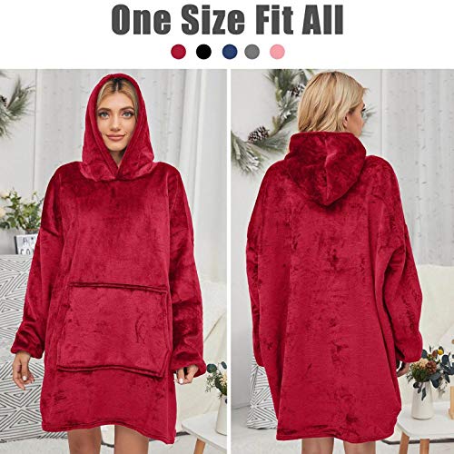 CMTOP Mujer Sudadera Tipo Manta Manga Larga Sudadera Tops Chaqueta Otoño Invierno Talla Grande Fleece Warm Cozy Comfy Wearable Sudadera Talla única para Mujeres, Niñas, Adultos, Hombres, Niños