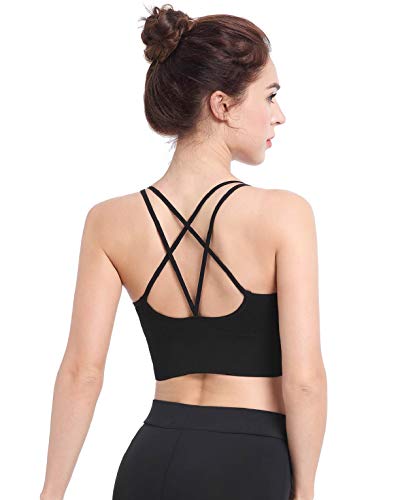 CMTOP Sujetador Deportivo Mujer con Relleno Extraíble Top Sujetadores Deportivos Yoga sin Costuras Sujetador de Dormir Ropa Interior con Tirantes Elásticos