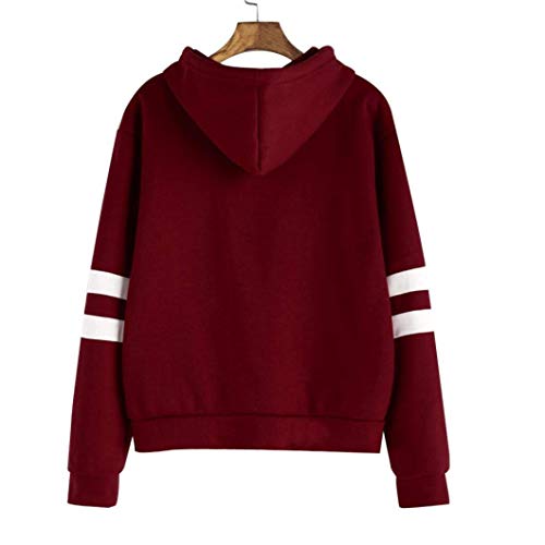 CNBOY Mujeres Camisetas Manga Larga Varsity Gafas de Harry Potter Encapuchado Camisa de Entrenamiento Sudaderas con Capucha Tops (Vino Rojo, S)