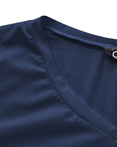 CNFIO Camiseta Mujer Manga Larga Cuello Redondo Blusas para Mujer Suelta Gradiente Efecto TeñidoTops Mujer Fiesta