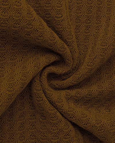 CNFIO Jersey Punto Mujer Invierno Cuello Alto Redondo Jerseys Camiseta Manga Larga Sueter Mujer Suelto Jerseys Basico Casual Sudadera Rebeca