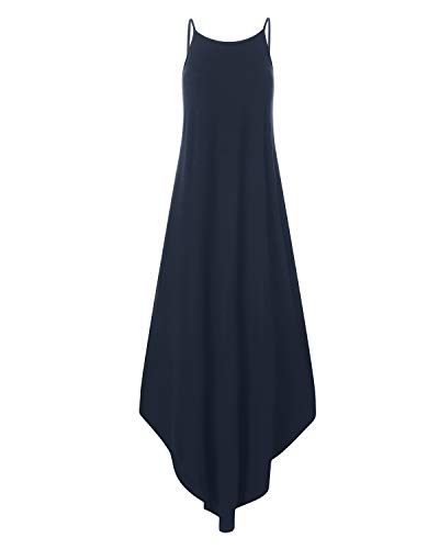 CNFIO - Maxivestido largo de tirantes para mujer, estilo suelto informal para verano, vestido de playa