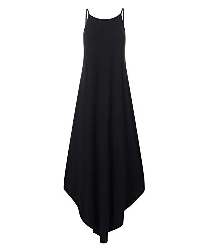 CNFIO - Maxivestido largo de tirantes para mujer, estilo suelto informal para verano, vestido de playa