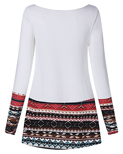 CNFIO Mujer Vestido Bolsillo Cuello Redondo Manga Larga Plus Tamaño Tops Moda