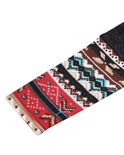 CNFIO Mujer Vestido Bolsillo Cuello Redondo Manga Larga Plus Tamaño Tops Moda