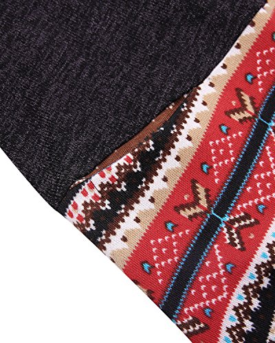 CNFIO Mujer Vestido Bolsillo Cuello Redondo Manga Larga Plus Tamaño Tops Moda