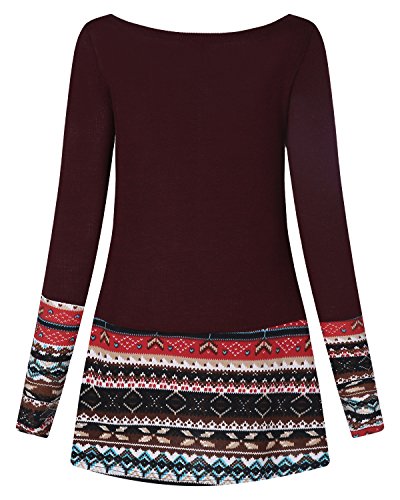 CNFIO Mujer Vestido Cuello Redondo Manga Larga Plus Tamaño Tops Moda Jersey Punto Mujer Invierno